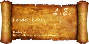 Lendel Ervin névjegykártya